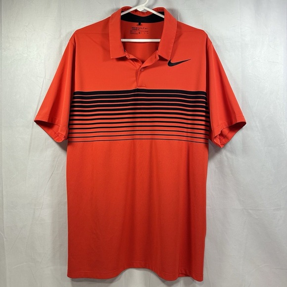 Nike Dry Fit Mens XLarge Polo Red Collar‎ Vent Golf Performance Activewear - Picture 1 of 7